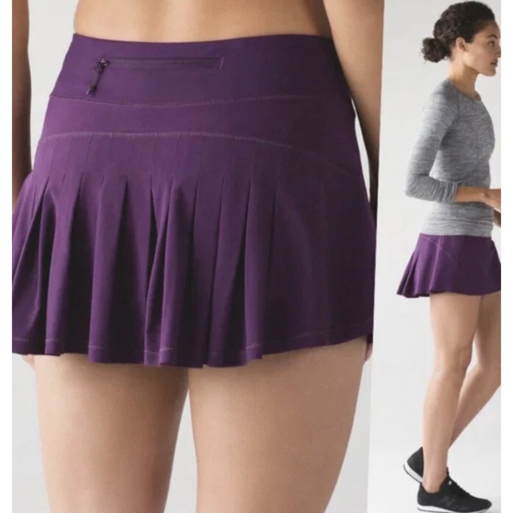 Lululemon Pace Rival Skirt Size 12 Purple Pleated Tennis Running Skort LW8804S